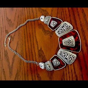 Vintage necklace with red stones